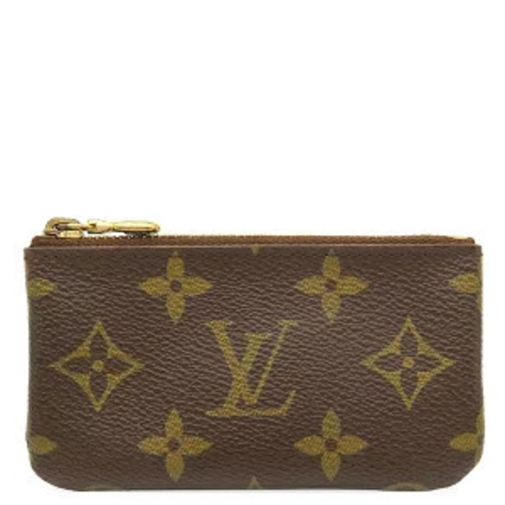 Louis Vuitton coin case Wallet pochette Monogram canvas brown key chain